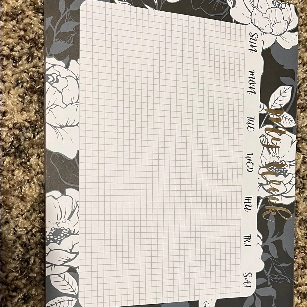 Elegant Floral Planner Set - Cream and Black